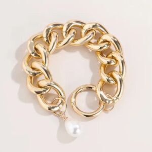 Chain Bracelet with Pearl Charm M492